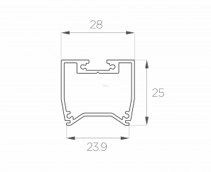 картинка Алюминиевый профиль подвесной GS.2825R v2.0 без экрана от магазина gslight