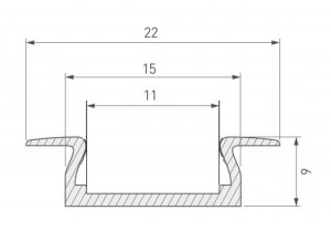картинка Алюминиевый профиль встраиваемый GS.31549 v2.0 без экрана магазин gslight 31549 схема
