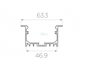 картинка не анодированый алюминиевый профиль встраиваемый GS.6332 v2.0 без экрана от магазина gslight