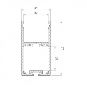 картинка Алюминиевый профиль подвесной GS.9035 v3.0 без экрана магазин gslight 9035 схема