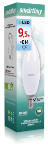 картинка Светодиодная (LED) СВЕЧА НА ВЕТРУ матовая Лампа Smartbuy-C37-9,5W/4000/E14 магазин gslight 5ae25ae91849d94bf87ac33ae1f71c0a