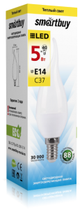 картинка Светодиодная (LED) СВЕЧА НА ВЕТРУ матовая Лампа Smartbuy-C37-05W/3000/E14 магазин gslight 725d7af8de74a6cb5d69aeeff4d57f93