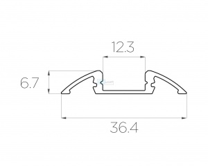 картинка Алюминиевый профиль накладной для порогов GS.3606 v2.0 без экрана от магазина gslight