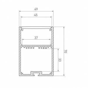 картинка Алюминиевый профиль подвесной GS.4970 v2.5 без экрана магазин gslight 4970 сх