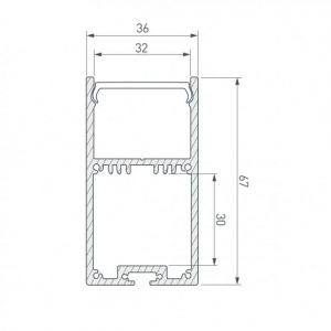 картинка Алюминиевый профиль подвесной GS.6735 v2.0 без экрана магазин gslight 6735 схема