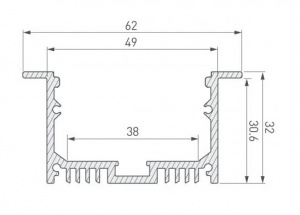 картинка Алюминиевый профиль встраиваемый GS.6332 v2.5 без экрана магазин gslight 6332 схема