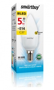 картинка Светодиодная (LED) Лампа Smartbuy-C37-05W/3000/E14 магазин gslight a438e45890405f53d67c67e5bc419d1d