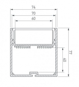 картинка Алюминиевый профиль подвесной GS.7477 v2.0 без экрана магазин gslight 7477 сх