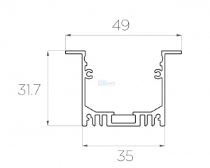 картинка Алюминиевый профиль встраиваемый GS.4932 v2.0 без экрана от магазина gslight