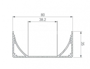 картинка Алюминиевый профиль подвесной GS.1191 v3,0 без экрана анодированный магазин gslight 1191 сх