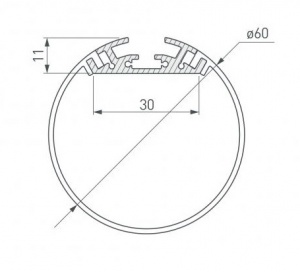 картинка Алюминиевый профиль подвесной LT.60 2,5 м с экраном магазин gslight lt60 сх