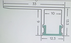 картинка Алюминиевый профиль 1333 (2000x22x13,3мм с рассеивателем) от магазина gslight