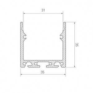 картинка Алюминиевый профиль подвесной GS.3535 v6.0 без экрана магазин gslight 3535 схема
