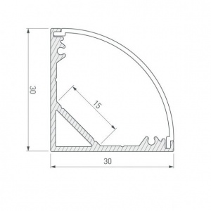 картинка Алюминиевый профиль угловой GS.16*16 v2.0 без экрана магазин gslight 3030 сх