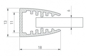 картинка Алюминиевый профиль накладной для стекла GS.1813 v2.0 магазин gslight 1318 схема