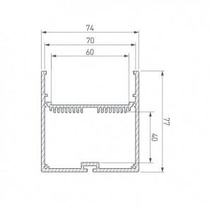 картинка Алюминиевый профиль подвесной GS.7477 v6.0 без экрана магазин gslight 7477 схема
