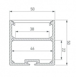картинка Алюминиевый профиль подвесной GS.5050 v6.0 без экрана магазин gslight 5050 схема