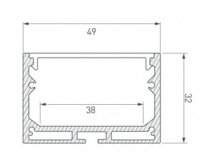 картинка Алюминиевый профиль подвесной GS.5032 v6.0 без экрана магазин gslight 5032 схема